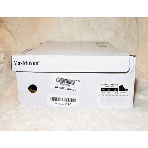 MaxMuxun Women's Ankle Boots Flat Low Heel Zipper/Chelsea Booties Winter Fall - Picture 7 of 7